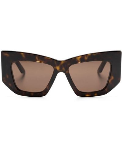 Alexander McQueen Tortoiseshell Geometric-frame Sunglasses - Brown