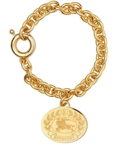 Burberry Ekd Engraved Chain-link Bracelet - Metallic