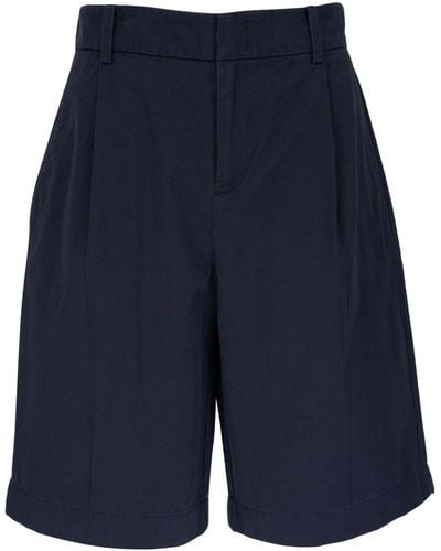 Vince Elasticated-waist Cotton Shorts - Blue