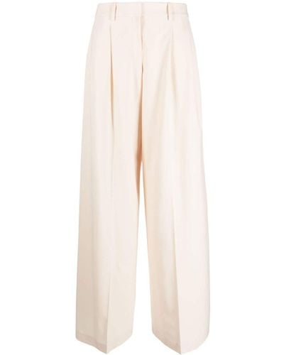 Theory Pleated Palazzo Trousers - White
