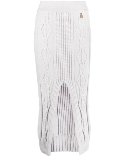 Patrizia Pepe Front-slit High-waisted Midi Skirt - White