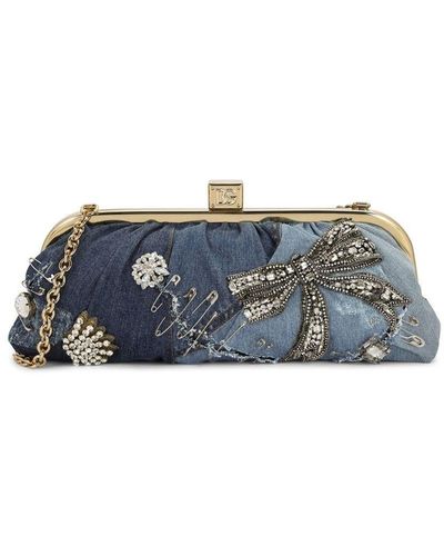 DOLCE & GABBANA: bag in glittery fabric - Fuchsia  Dolce & Gabbana clutch  EB0003AA745 online at