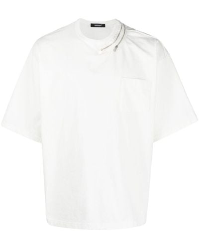 Undercover Zipper-detail Cotton T-shirt - White