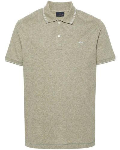 Paul & Shark Logo-patch Cotton Polo Shirt - Green