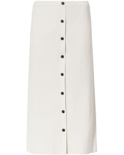 Proenza Schouler Ribbed-knit Button-front Skirt - White