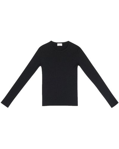 Balenciaga Pullover mit Waffelstrick-Muster - Schwarz