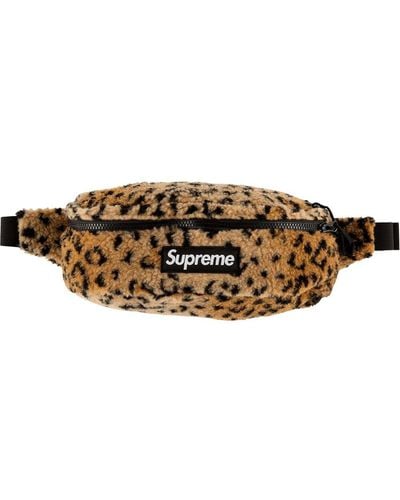 Supreme Leopard-print Fleece Belt Bag - Yellow