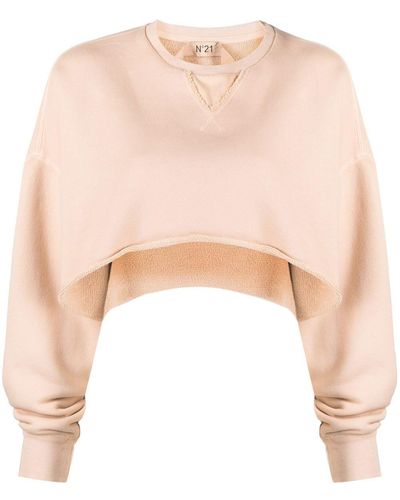 N°21 Cut-out Detailed Cropped Sweatshirt - Pink