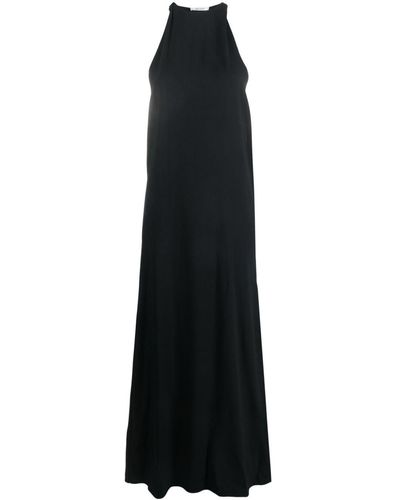 Gauchère Draped-detail Sleeveless Maxi Dress - Black
