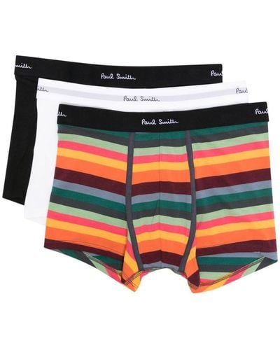 Paul Smith Logo-waistband Organic-cotton Blend Boxers (pack Of Three) - Red