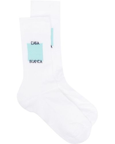 CASABLANCA Casa Logo Ribbed Socks - White