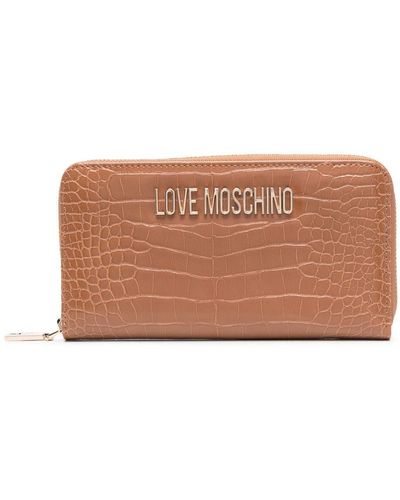 Love Moschino Logo-plaque Crocodile-effect Wallet - Brown