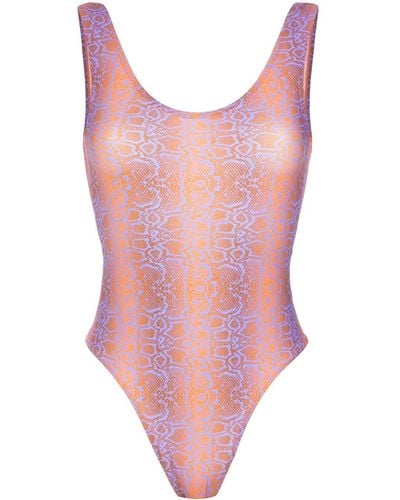 Amir Slama Python print swimsuit - Rose