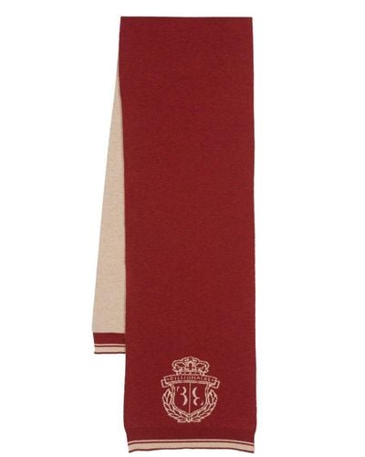 Billionaire Écharpe bicolore en maille intarsia - Rouge