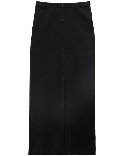 Filippa K Buttoned Knitted Maxi Skirt - Black