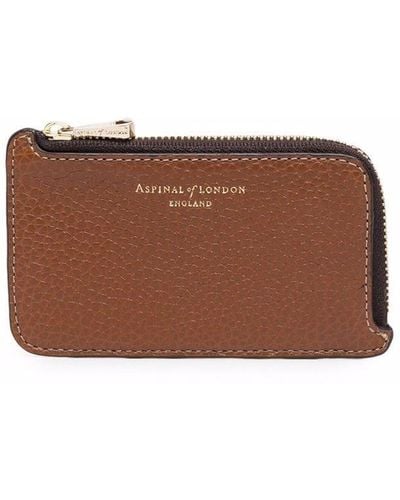 Aspinal of London Small Pebbled-effect Wallet - Brown