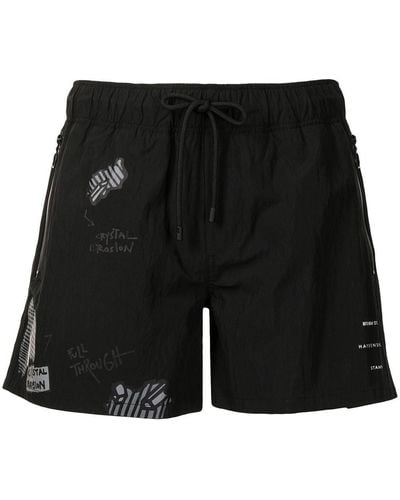 Stampd Eroded Swim Shorts - Black