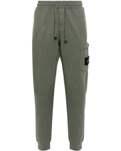 Stone Island Compass-patch Jersey Track Trousers - Green