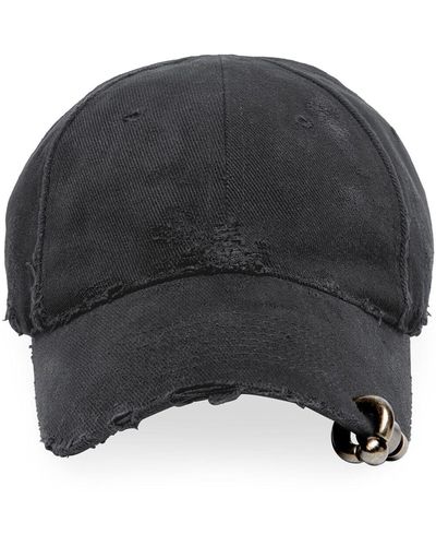 Balenciaga Gorra Piercing con efecto envejecido - Gris