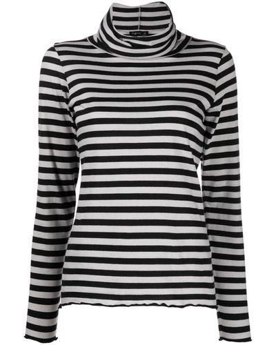 agnès b. Transformable Striped Cotton T-shirt - Black
