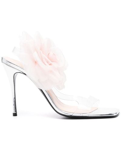 Magda Butrym 105mm floral-appliqué sandals - Bianco