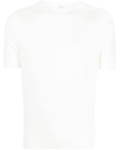 Malo Short-sleeve Cotton Sweater - White