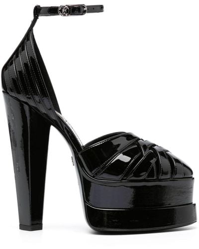 Roberto Cavalli 155mm Patent-finish Court Shoes - Black