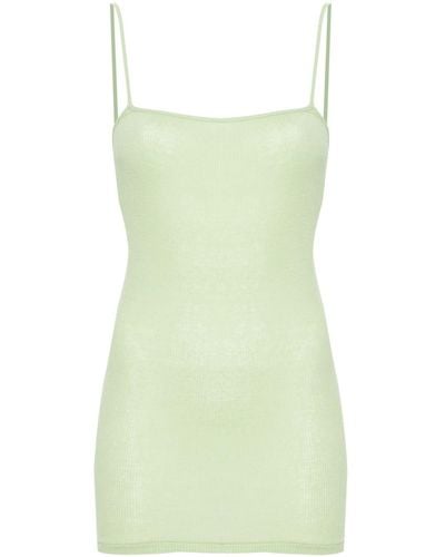 AURALEE Fine-ribbed Cotton Tank Top - Green