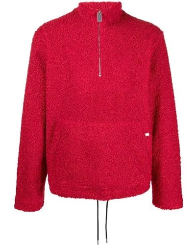 1017 ALYX 9SM Sweatshirt aus Bouclé mit Reißverschluss - Rot