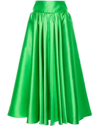 Blanca Vita Peplum-hem A-line Skirt - Green