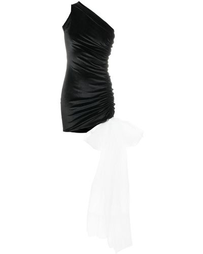 Atu Body Couture ワンショルダー シャーリング ミニドレス - ブラック