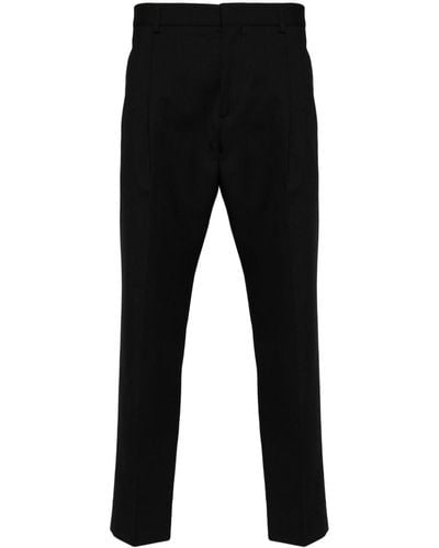 Dell'Oglio Pleat-detail Straight-leg Trousers - Black