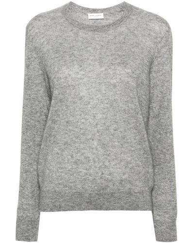 Saint Laurent Cashmere And Silk Sweater - Gray