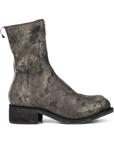 Guidi Bottines imprimées zippées - Vert