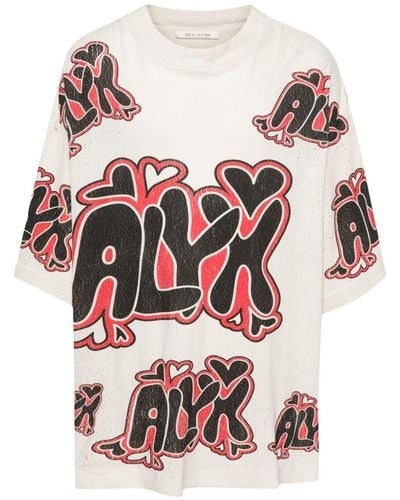 1017 ALYX 9SM Camiseta con efecto envejecido y estampado gráfico - Blanco