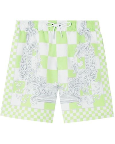 Versace Check-print Swim Shorts - Green