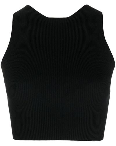 Aeron Ribbed-knit Crop Top - Black