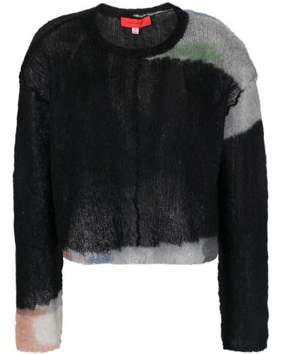 Eckhaus Latta Sweater Met Ronde Hals - Zwart