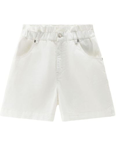 Woolrich Rivet-detail Elasticated-waist Shorts - White