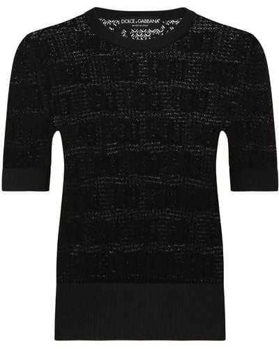 Dolce & Gabbana Dg-logo Jacquard Sweater - Black