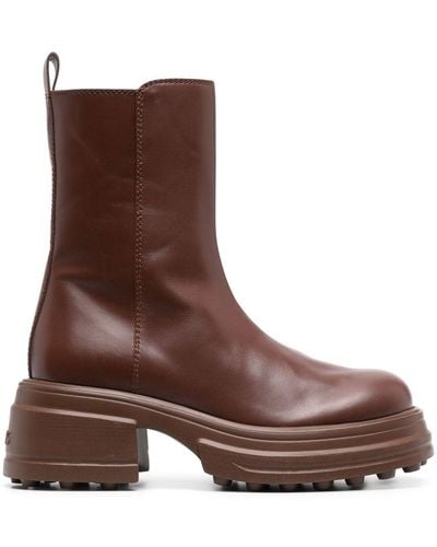 Tod's Zip-up Leather Boots - Brown