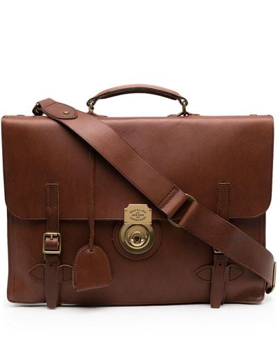 Polo Ralph Lauren Smooth Leather Business Case - Brown