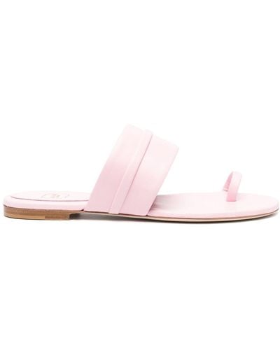 Malone Souliers Single-strap Leather Flat Sandals - Pink