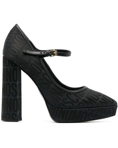 Moschino Zapatos de tacón con motivo del logo - Negro