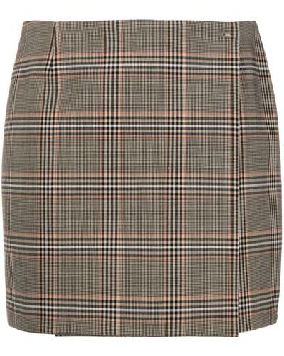 Sportmax Staffa Check-pattern Mini Skirt - Grey