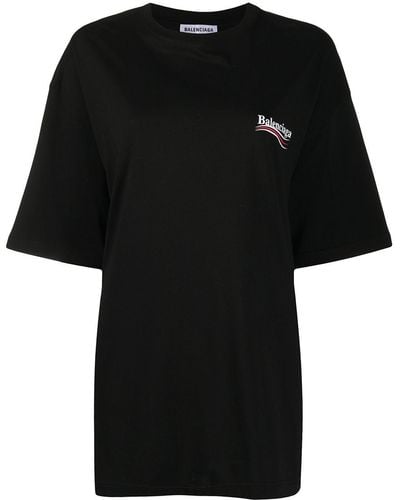 Balenciaga T-shirt oversize à logo imprimé - Noir