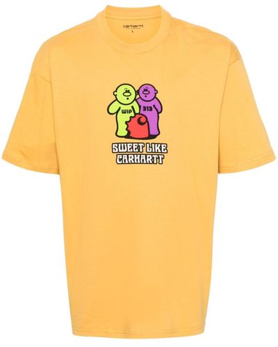 Carhartt T-shirt Met Print - Oranje