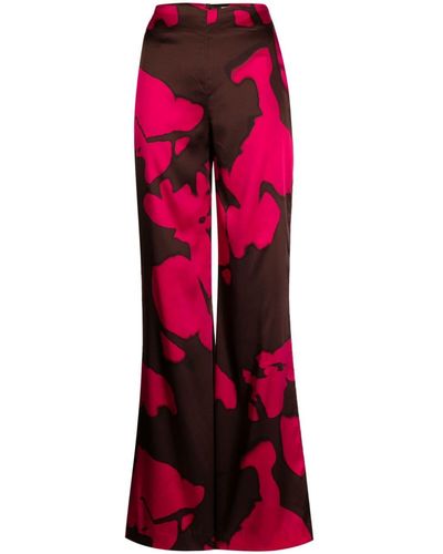 Silvia Tcherassi Broek Met Abstracte Print - Rood