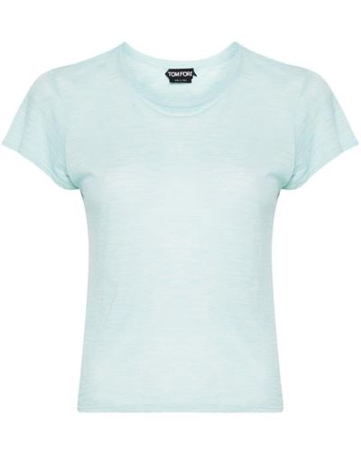 Tom Ford ロゴプレート Tシャツ - ブルー