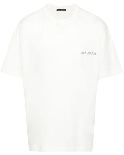 Cole Buxton Flame Logo-print Cotton T-shirt - White